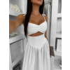 Bílé dlouhé elegantní šaty DOROTA (Veľkosť ONESIZE)