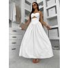 Biele dlhé elegantné šaty DOROTA (Veľkosť ONESIZE)
