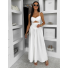 Bílé dlouhé elegantní šaty DOROTA (Veľkosť ONESIZE)