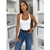 Bílé elastické basic body ELYRO (Veľkosť M/L)