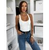 Bílé elastické basic body ELYRO (Veľkosť M/L)