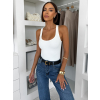 Bílé elastické basic body ELYRO (Veľkosť M/L)