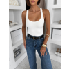 Bílé elastické basic body ELYRO (Veľkosť M/L)