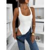 Bílé elastické basic body ELYRO (Veľkosť M/L)
