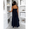 Tmavě modré dlouhé elegantní tvarující šaty DOROTA (Veľkosť ONESIZE)