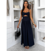 Tmavě modré dlouhé elegantní tvarující šaty DOROTA (Veľkosť ONESIZE)