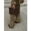 Béžová leopardia elegantná mini kabelka listová kabelka RAVESSA (Veľkosť ONESIZE)