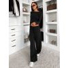 Černé triko SEVELYN se stahováním a dlouhým rukávem (Veľkosť ONESIZE)