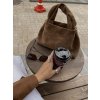 Hnedá elegantná semišová mini kabelka FIORENA (Veľkosť ONESIZE)