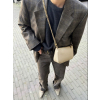 Krémová kožená malá cross body kabelka CAVELLE (Veľkosť ONESIZE)