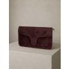 Vínová broušená kožená mini cross body kabelka TALVORIA (Veľkosť ONESIZE)