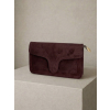 Vínová brúsená kožená mini cross body kabelka TALVORIA (Veľkosť ONESIZE)
