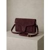 Vínová broušená kožená mini cross body kabelka TALVORIA (Veľkosť ONESIZE)