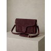 Vínová brúsená kožená mini cross body kabelka TALVORIA (Veľkosť ONESIZE)