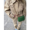 Zelená kožená mini cross body malá kabelka CAVELLE (Veľkosť ONESIZE)