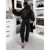 Černá stylová oversized biker koženková bunda LILOURA (Veľkosť M/L)
