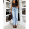 Svetlomodré basic mom fit široké džínsy NORELLERE (Veľkosť L)