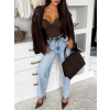 Svetlomodré basic mom fit široké džínsy NORELLERE (Veľkosť L)