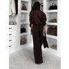 Tmavě hnědé basic wide leg široké džíny VALUNETTE s vysokým pasem (Veľkosť L)