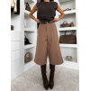 Hnedé elegantné culotte nohavice kraťasy NIMELLAE (Veľkosť M/L)