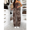 Hnedé trendy široké wide leg džínsy POPPYA (Veľkosť L)
