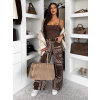 Hnedé trendy široké wide leg džínsy POPPYA (Veľkosť L)