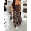Hnedé trendy široké wide leg džínsy POPPYA (Veľkosť L)