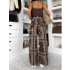 Hnedé trendy široké wide leg džínsy POPPYA (Veľkosť L)