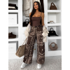 Hnedé trendy široké wide leg džínsy POPPYA (Veľkosť L)