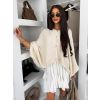Krémový stylový oversize svetr SUKIA s vlnou (Veľkosť ONESIZE)