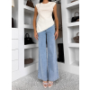 Svetlomodré basic wide leg široké džínsy ELYNORA (Veľkosť L)