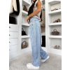 Svetlomodré mom baggy široké džínsy MIRELLEI (Veľkosť L)