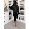 Černá stylová oversized biker koženková bunda FAYELIA (Veľkosť ONESIZE)