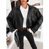 Černá stylová oversized biker koženková bunda FAYELIA (Veľkosť ONESIZE)