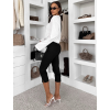 Čierne elegantné capri 3/4 nohavice MISTYA (Veľkosť L)