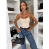 Béžové 95% bavlna elastické basic body WINNIEA na ramienka (Veľkosť M/L)