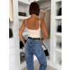Béžové 95% bavlna elastické basic body WINNIEA na ramienka (Veľkosť M/L)