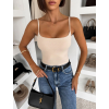 Béžové 95% bavlna elastické basic body WINNIEA na ramienka (Veľkosť M/L)