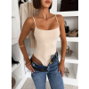 Béžové 95% bavlna elastické basic body WINNIEA na ramienka (Veľkosť M/L)