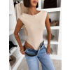 Béžové elastické basic body PIPALA bez rukávov (Veľkosť ONESIZE)