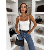 Biele elastické basic body WINNIEA na ramienka (Veľkosť M/L)