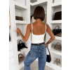 Biele elastické basic body WINNIEA na ramienka (Veľkosť M/L)