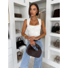 Biele elegantné krajkové body ORVELLA s výstrihom (Veľkosť ONESIZE)