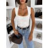 Bílé elegantní krajkové body ORVELLA s výstřihem (Veľkosť ONESIZE)