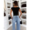 Čierne elastické basic body PIPALA bez rukávov (Veľkosť ONESIZE)