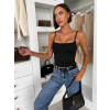 Čierne elastické basic body WINNIEA na ramienka (Veľkosť M/L)