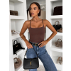 Hnedé elastické basic body WINNIEA na ramienka (Veľkosť M/L)