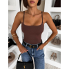 Hnedé elastické basic body WINNIEA na ramienka (Veľkosť M/L)