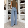 Modré wide leg basic široké zvonové džínsy PIMELLA (Veľkosť L)