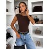 Tmavě hnědé elastické basic elastické body PIPALA (Veľkosť ONESIZE)
